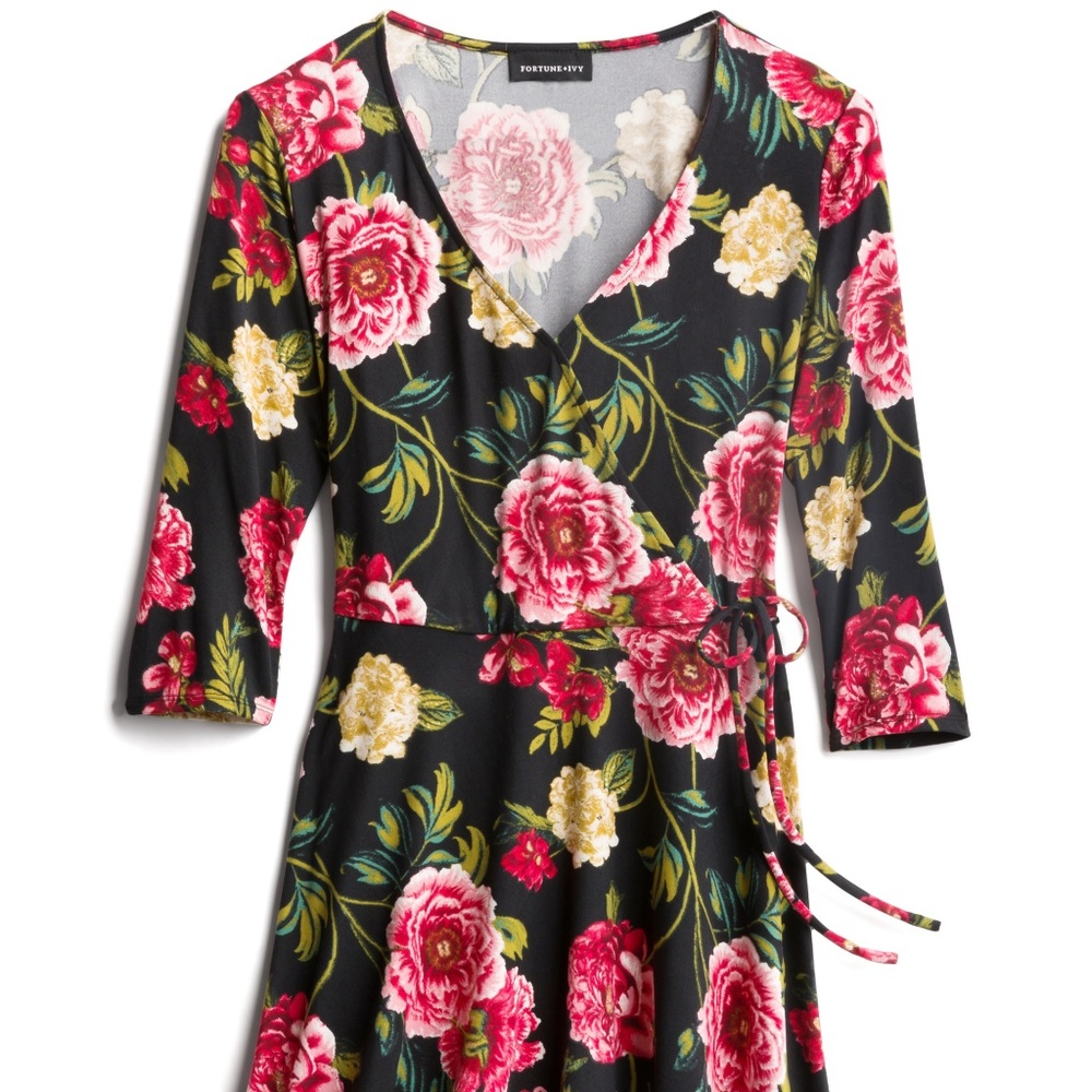 Fortune + Ivy (faux) Wrap Dress